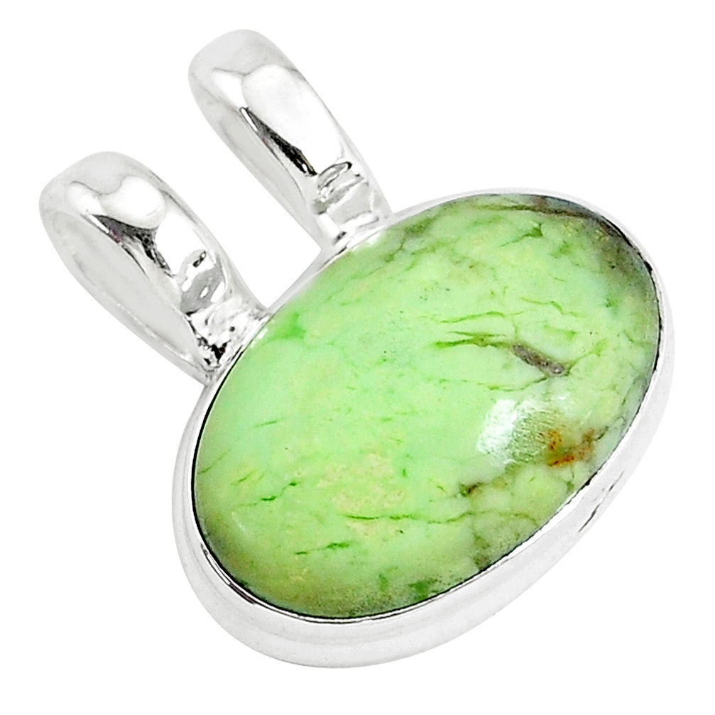 12.22cts natural lemon chrysoprase 925 sterling silver pendant jewelry r94586