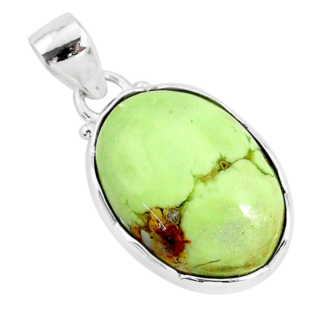 13.70cts natural lemon chrysoprase 925 sterling silver pendant jewelry r94588
