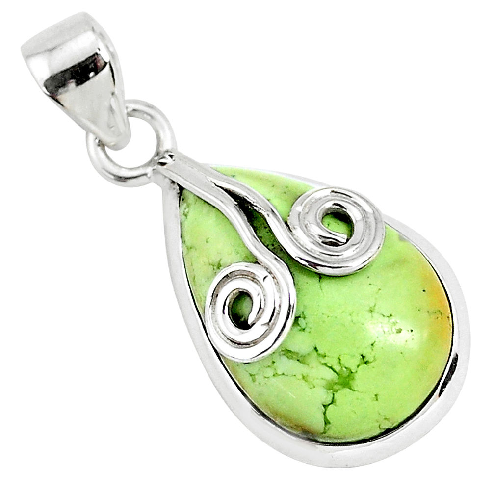 13.70cts natural lemon chrysoprase 925 sterling silver pendant jewelry r94589