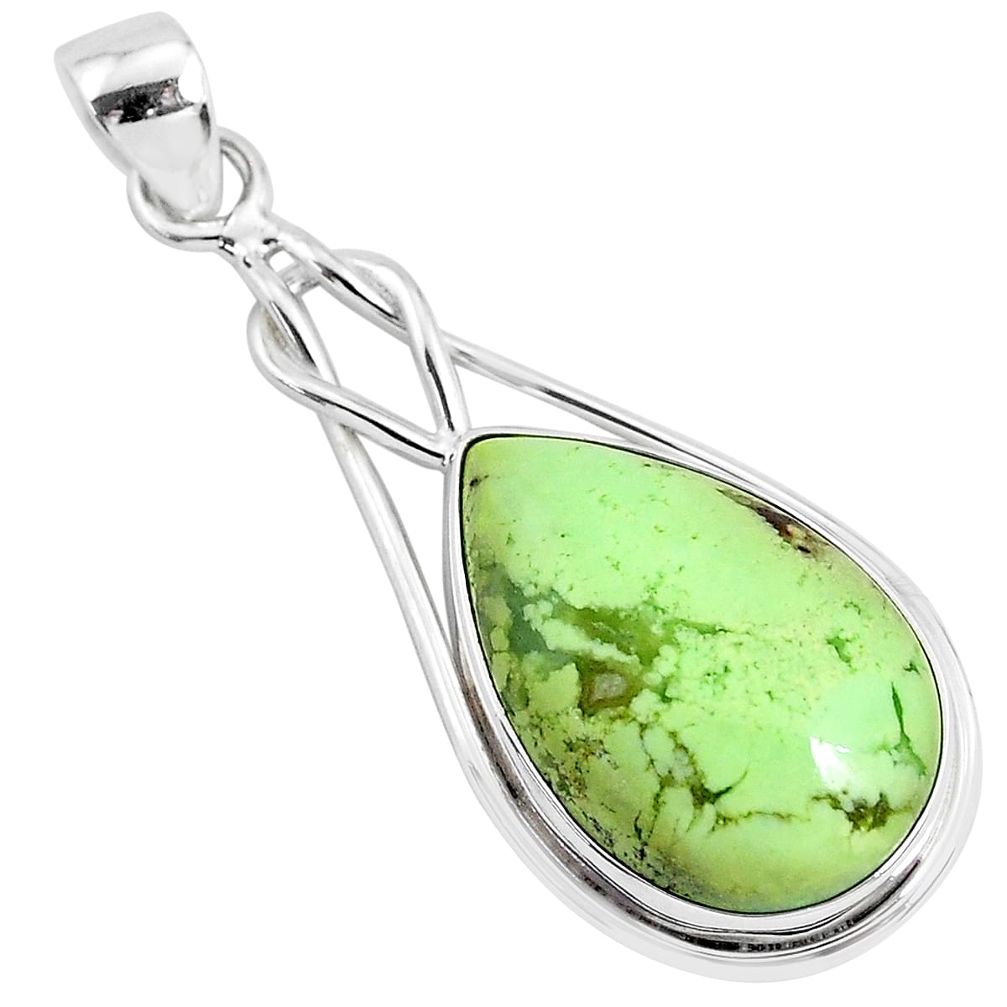 15.08cts natural lemon chrysoprase 925 sterling silver pendant jewelry r94592