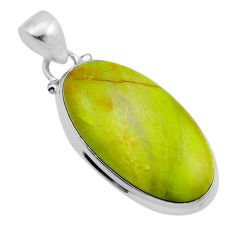 16.54cts natural lemon chrysoprase 925 sterling silver pendant jewelry y91482