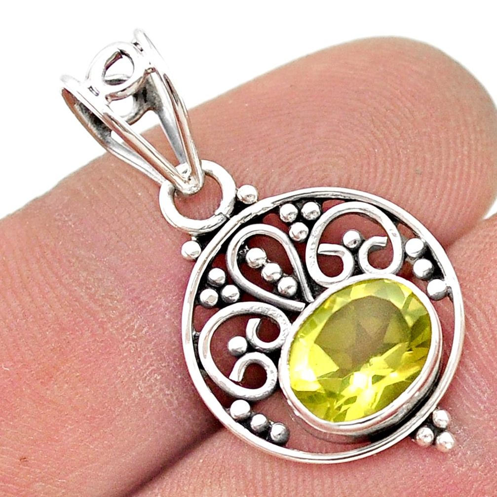3.08cts natural lemon topaz 925 sterling silver pendant jewelry d48395