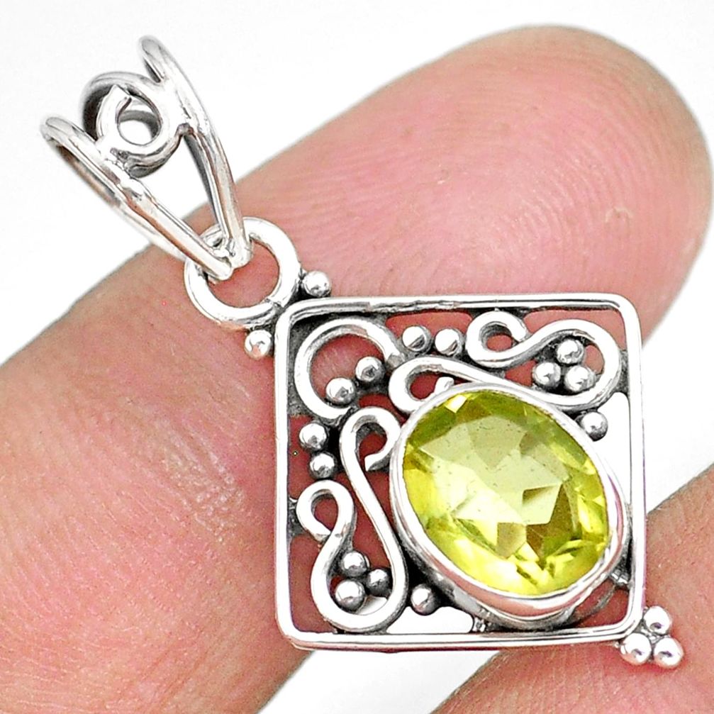 2.77cts natural lemon topaz 925 sterling silver pendant jewelry r90104