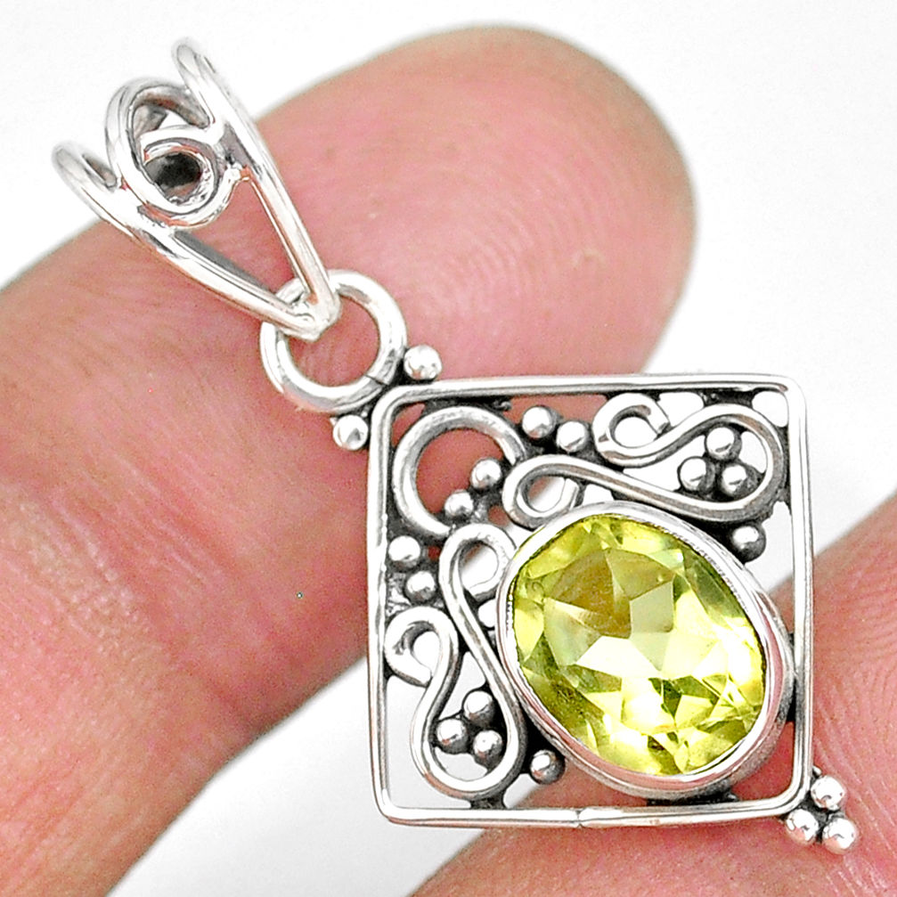 2.89cts natural lemon topaz 925 sterling silver pendant jewelry r90107