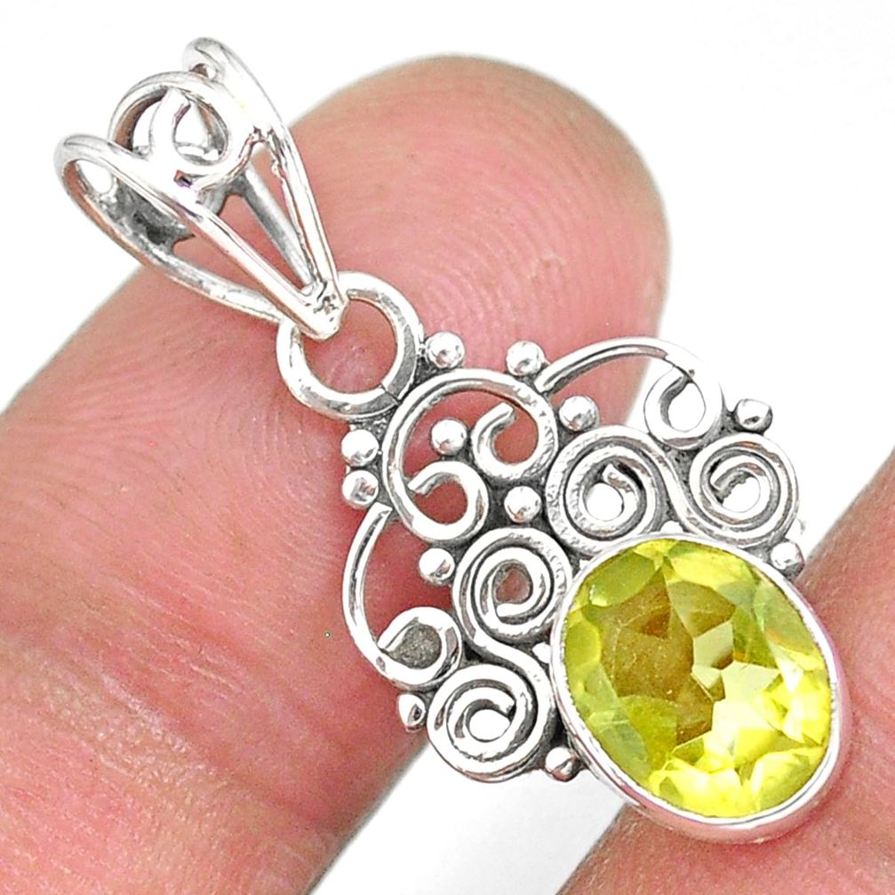2.74cts natural lemon topaz 925 sterling silver pendant jewelry r90108