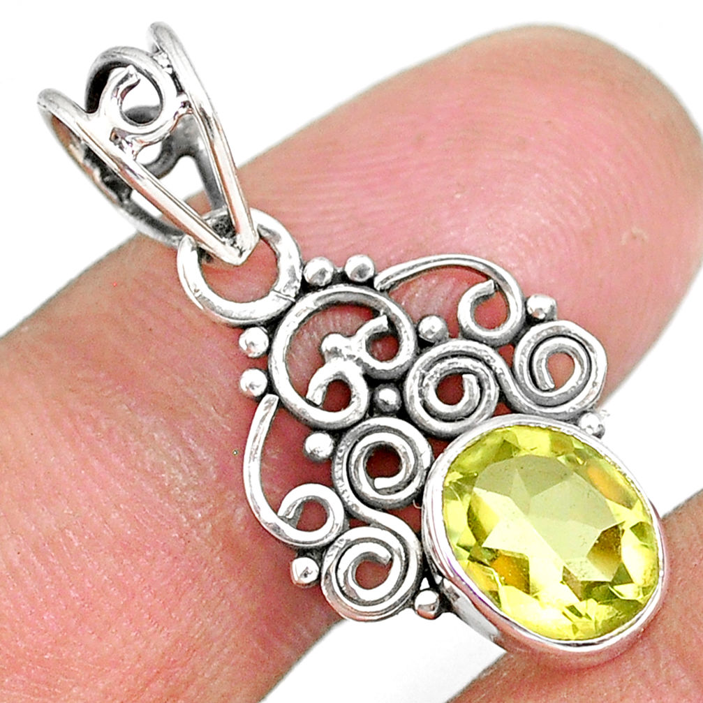 2.80cts natural lemon topaz 925 sterling silver pendant jewelry r90110