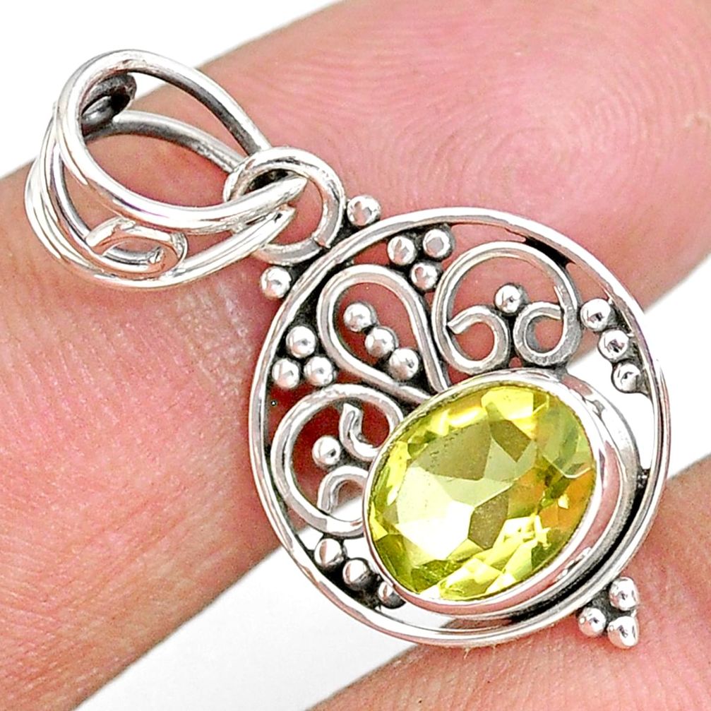 2.94cts natural lemon topaz 925 sterling silver pendant jewelry r90115