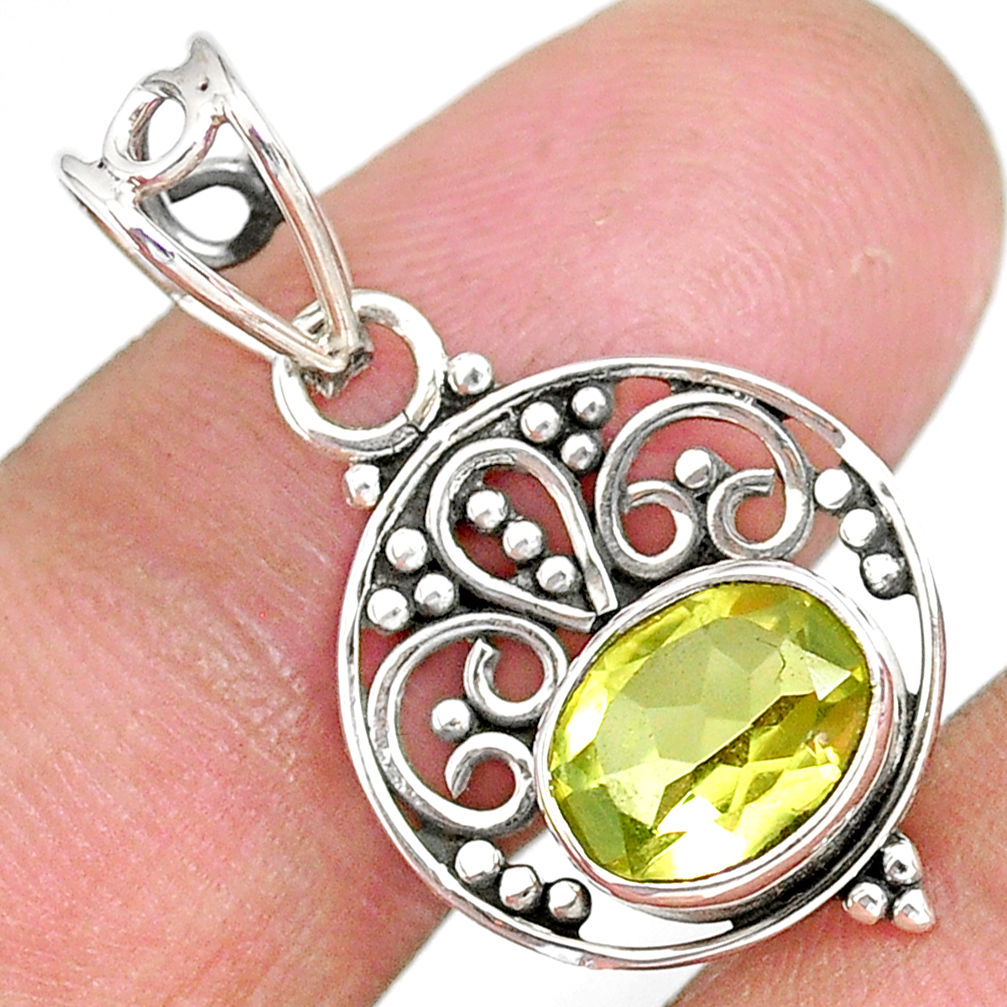 2.73cts natural lemon topaz 925 sterling silver pendant jewelry r90116