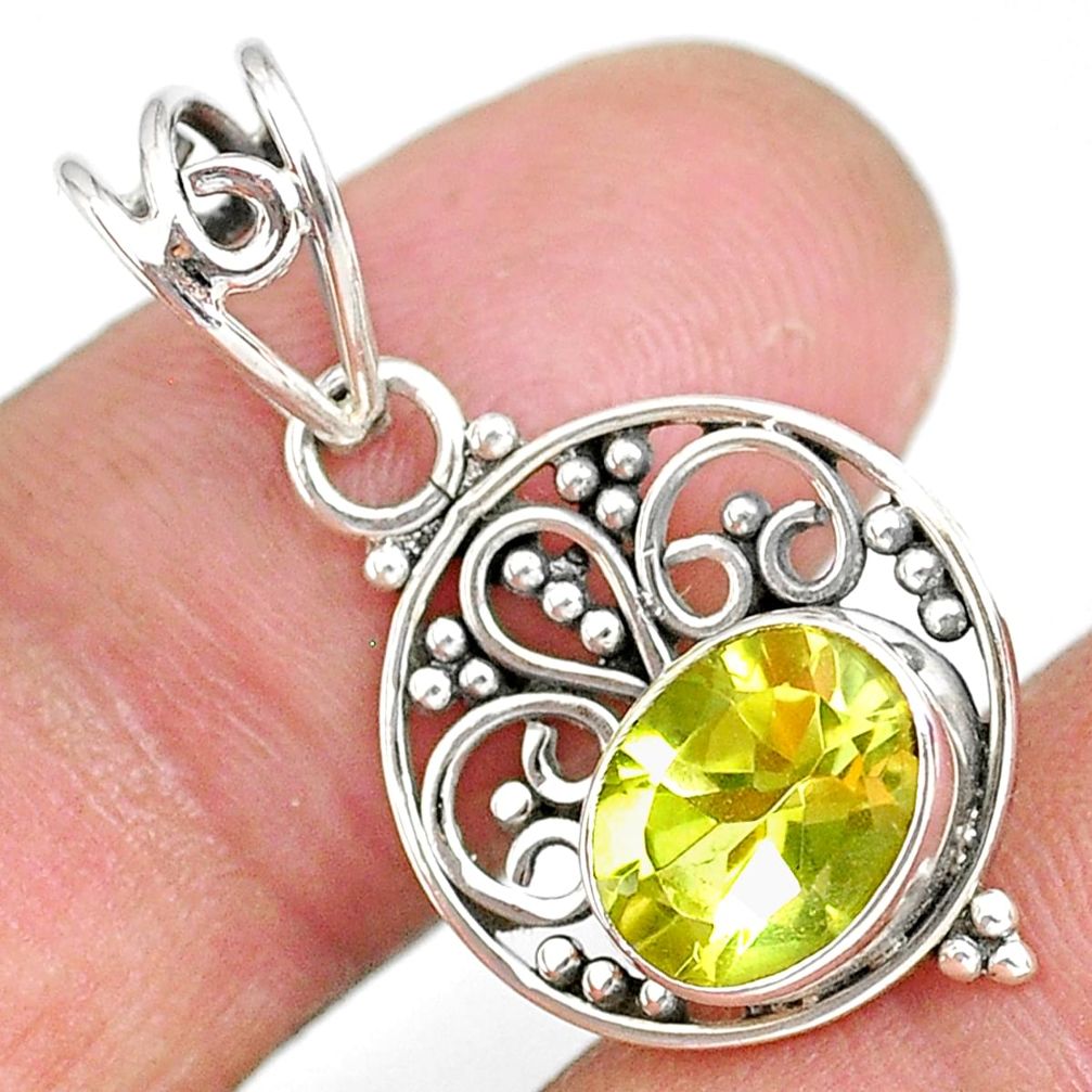 3.06cts natural lemon topaz 925 sterling silver pendant jewelry r90118