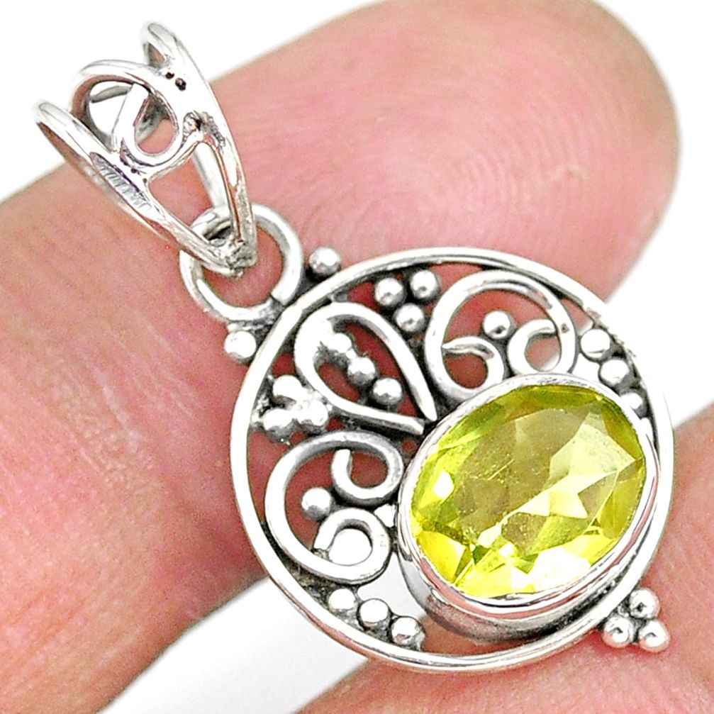 2.82cts natural lemon topaz 925 sterling silver pendant jewelry r90119