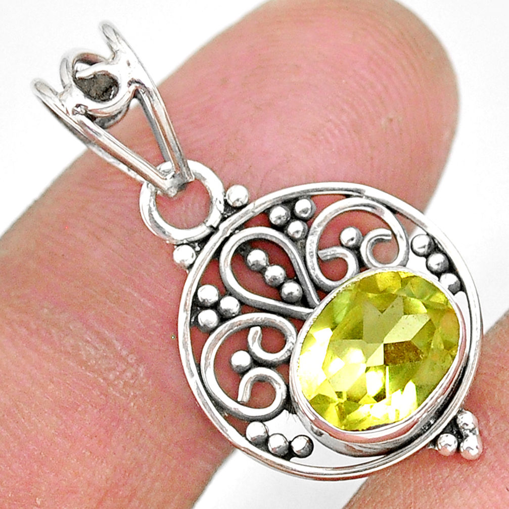 2.73cts natural lemon topaz 925 sterling silver pendant jewelry r90124