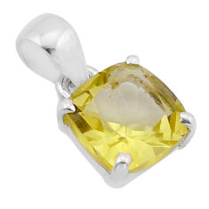 5.27cts natural lemon topaz cushion 925 sterling silver pendant jewelry n49387