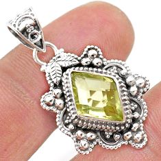 4.58cts natural lemon topaz fancy 925 sterling silver pendant jewelry t63649