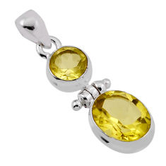 6.36cts natural lemon topaz oval 925 sterling silver pendant jewelry n38941