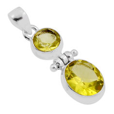5.76cts natural lemon topaz oval shape sterling silver pendant jewelry n38907