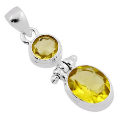 5.82cts natural lemon topaz oval shape sterling silver pendant jewelry n38909