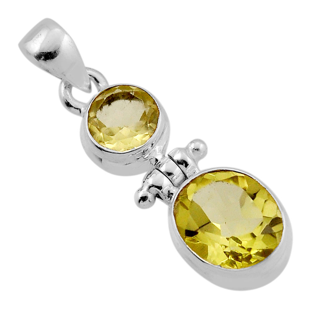 6.05cts natural lemon topaz oval shape sterling silver pendant jewelry n38914