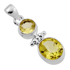 6.05cts natural lemon topaz oval shape sterling silver pendant jewelry n38914