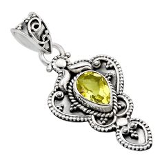 2.13cts natural lemon topaz pear shape sterling silver pendant jewelry y90078