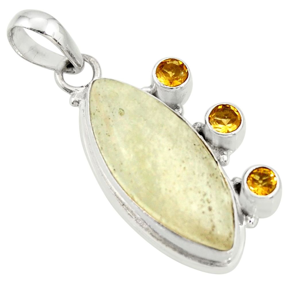 15.55cts rare genuine libyan desert glass silver pendant r34032