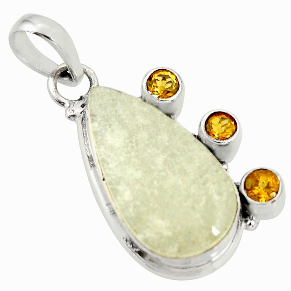 15.96cts rare genuine libyan desert glass silver pendant r34039