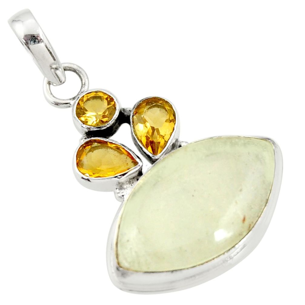 15.55cts rare genuine libyan desert glass silver pendant r34049