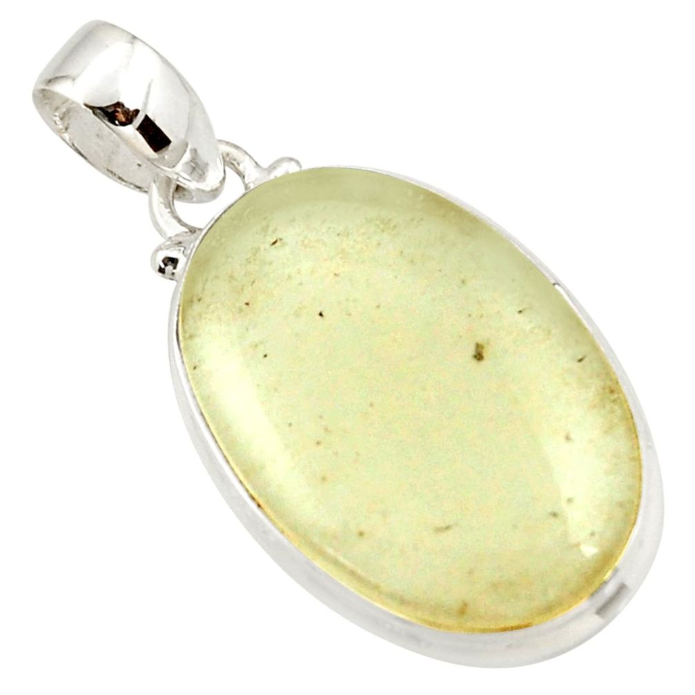 14.68cts natural libyan desert glass (gold tektite) 925 silver pendant r37794