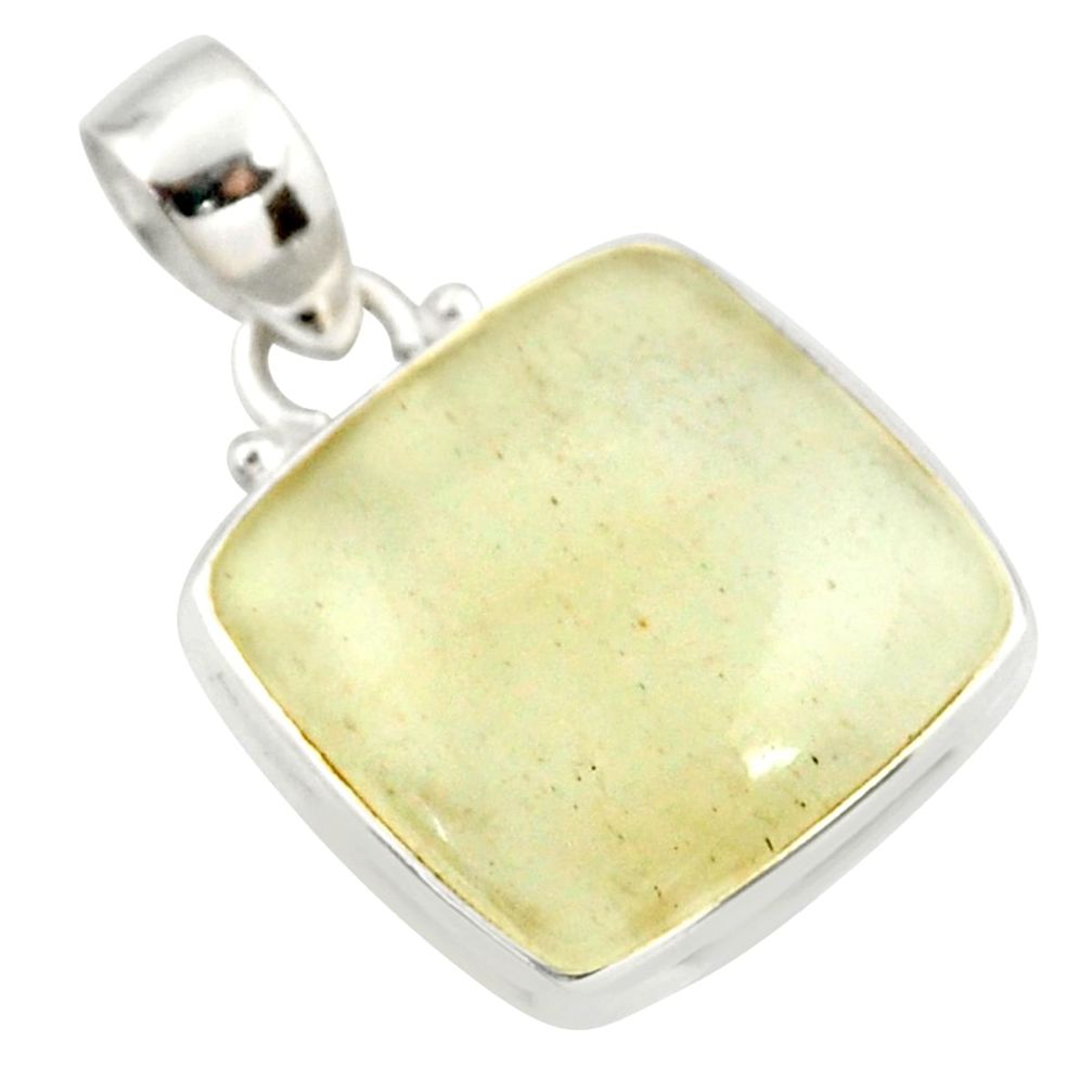 14.72cts natural libyan desert glass (gold tektite) 925 silver pendant r37801