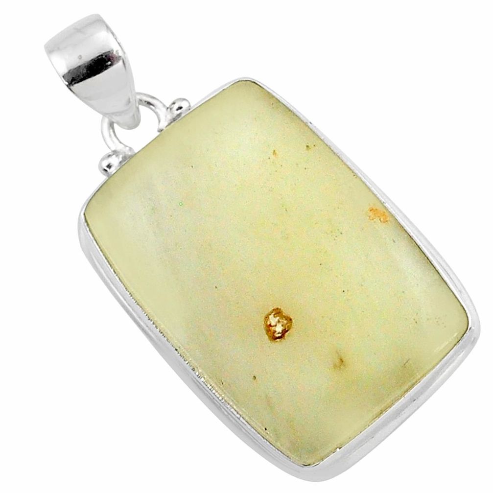 19.23cts natural libyan desert glass (gold tektite) 925 silver pendant r65918