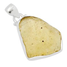 11.20cts natural libyan desert glass (gold tektite) 925 silver pendant y53395