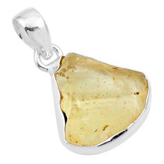 8.93cts natural libyan desert glass (gold tektite) fancy silver pendant u12723