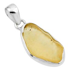 7.66cts natural libyan desert glass (gold tektite) fancy silver pendant u12728
