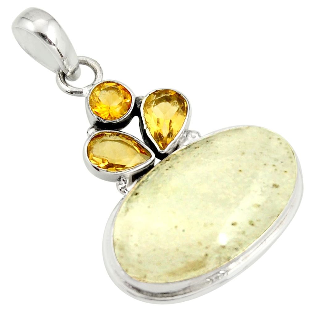 16.87cts rare genuine libyan desert glass oval pendant r34058