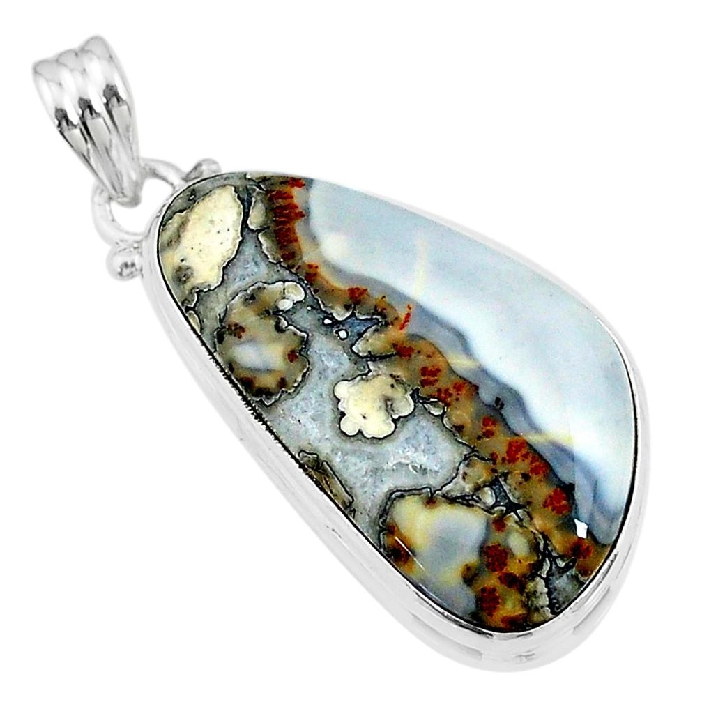 18.70cts natural malinga jasper 925 sterling silver pendant jewelry t18444