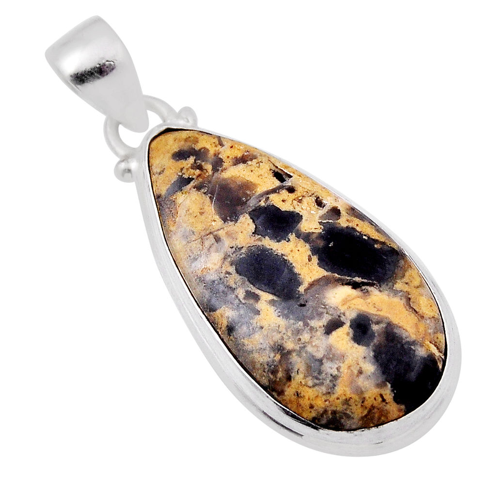15.46cts natural malinga jasper pear 925 sterling silver pendant jewelry n29475