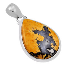 15.96cts natural malinga jasper pear 925 sterling silver pendant jewelry n38112