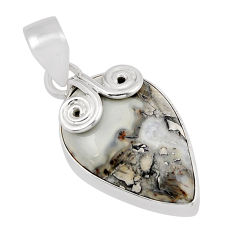 13.15cts natural malinga jasper pear 925 sterling silver pendant jewelry y47455