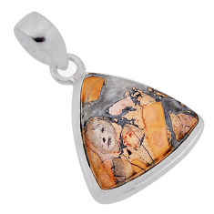 12.62cts natural malinga jasper trillion sterling silver pendant jewelry n38083