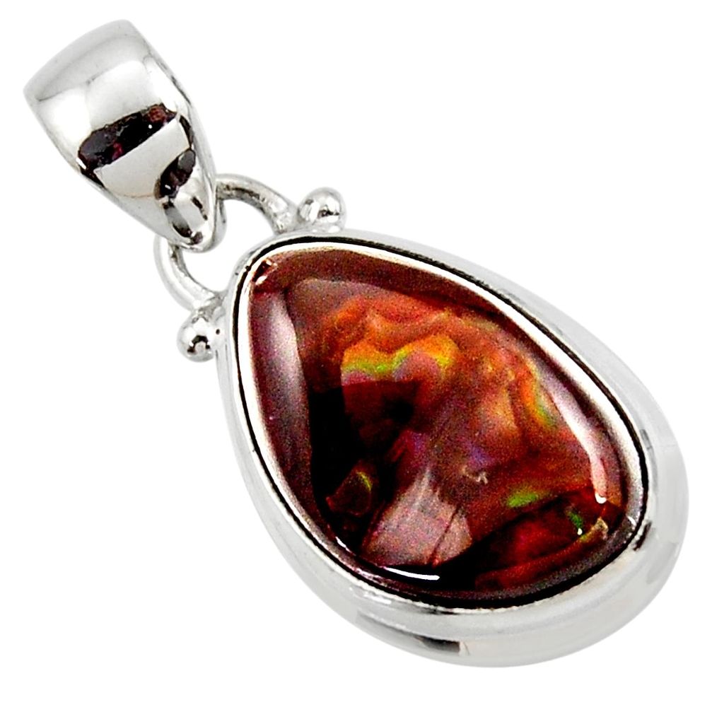 10.30cts natural mexican fire agate 925 silver pendant r50042