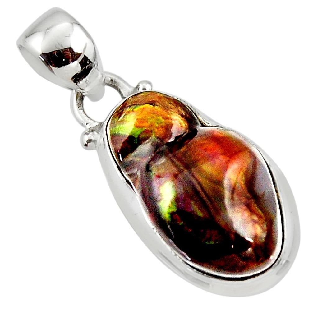 12.10cts natural mexican fire agate 925 silver pendant r50055
