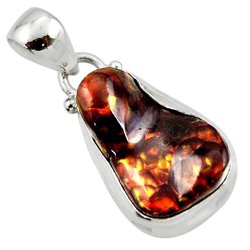 9.80cts natural mexican fire agate 925 silver pendant r50057