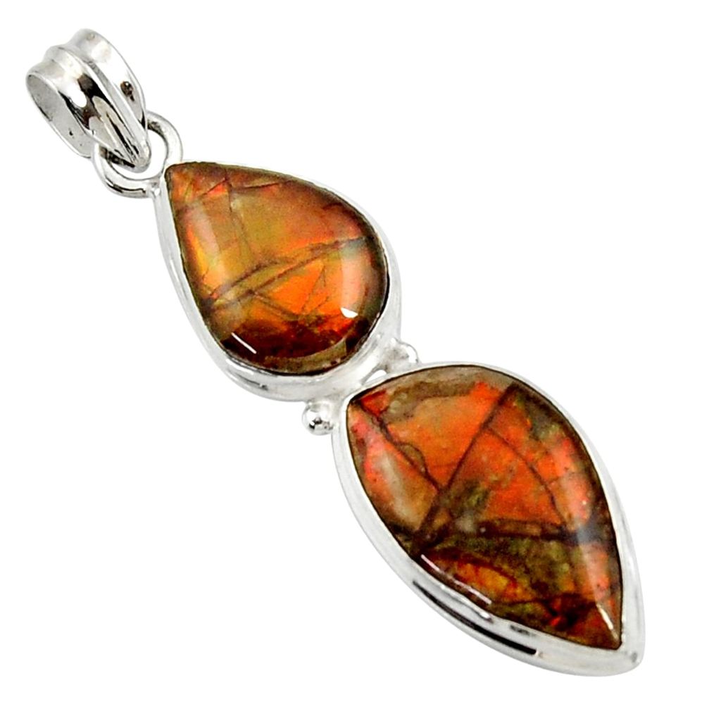  multi color ammolite (canadian) 925 silver pendant d44670