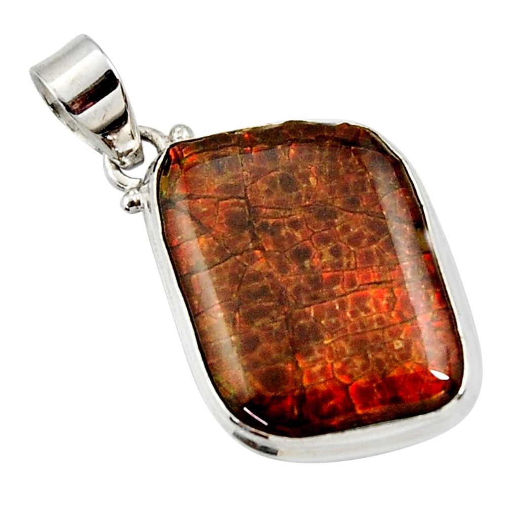  multi color ammolite (canadian) 925 silver pendant d44677