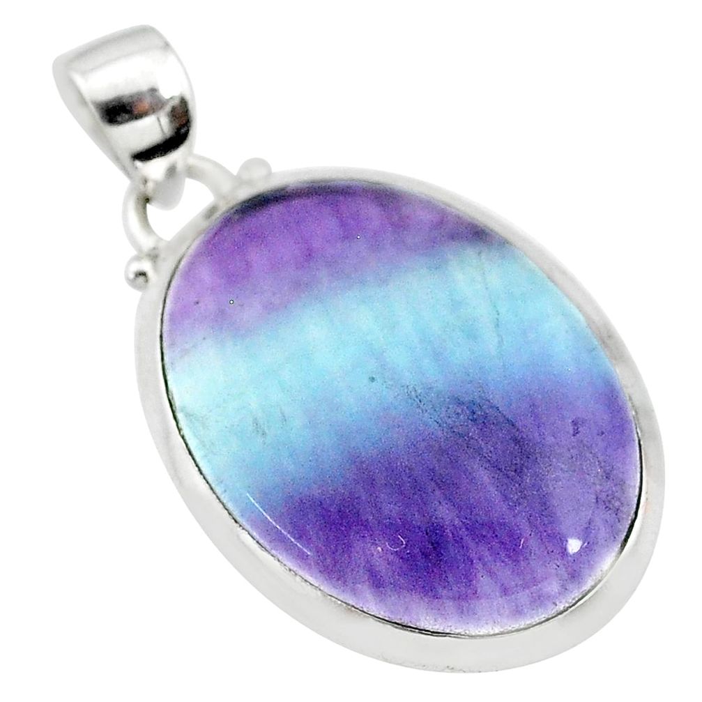 16.28cts natural multi color fluorite 925 sterling silver pendant jewelry t21301