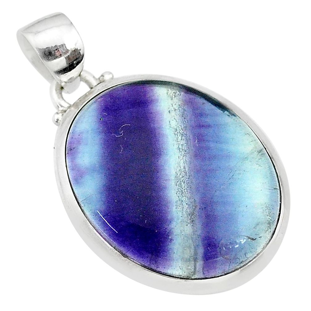 16.82cts natural multi color fluorite 925 sterling silver pendant jewelry t21302