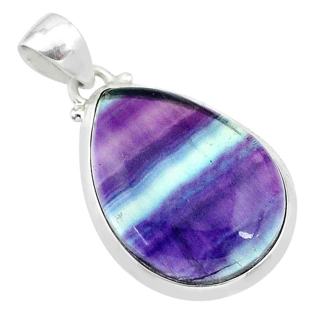 16.20cts natural multi color fluorite 925 sterling silver pendant jewelry t21314