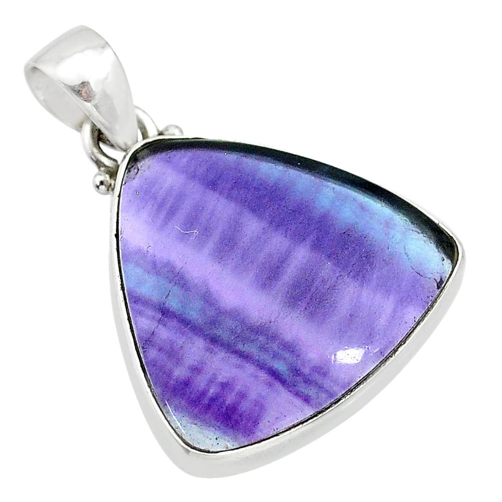 13.15cts natural multi color fluorite 925 sterling silver pendant jewelry t21320