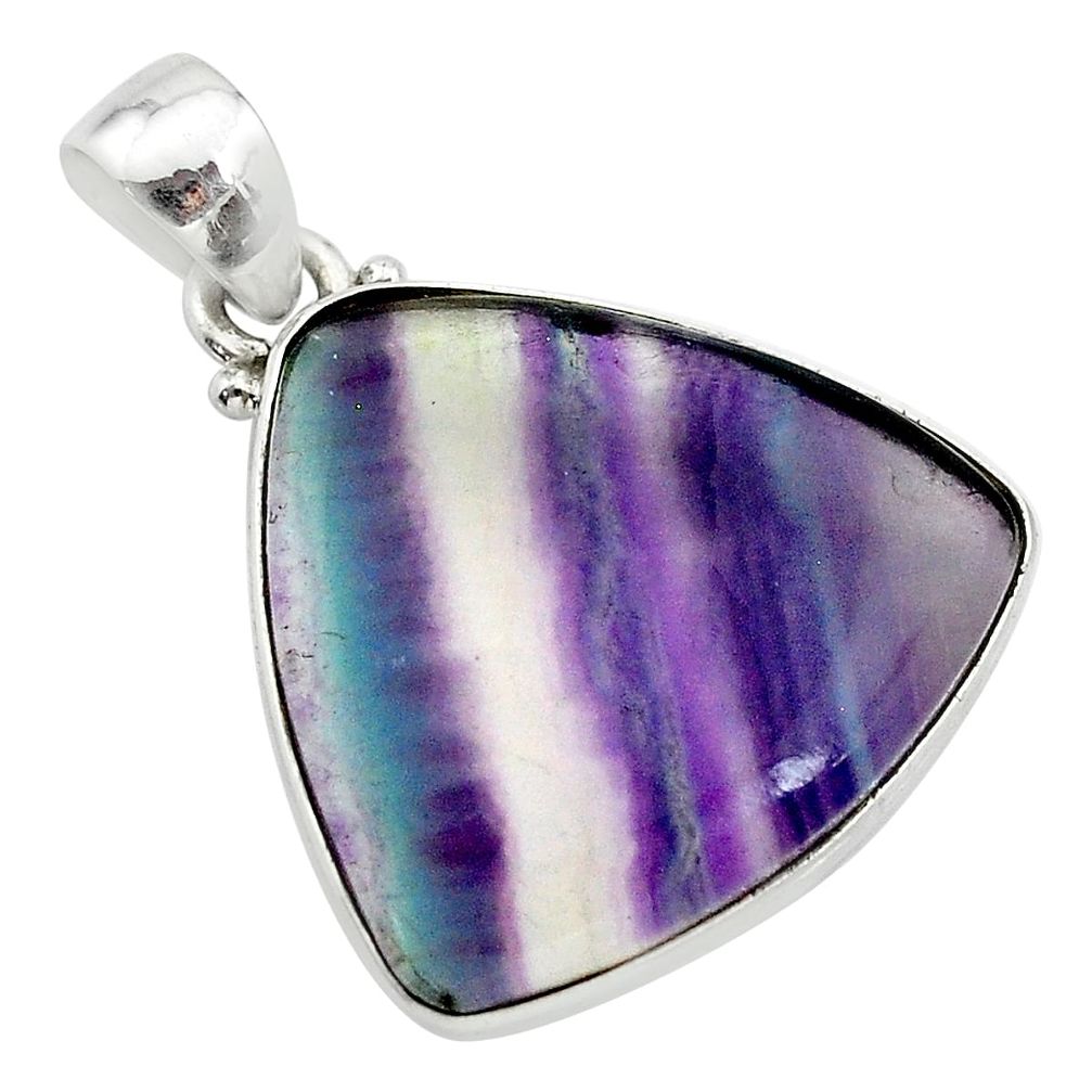 15.65cts natural multi color fluorite 925 sterling silver pendant jewelry t21323