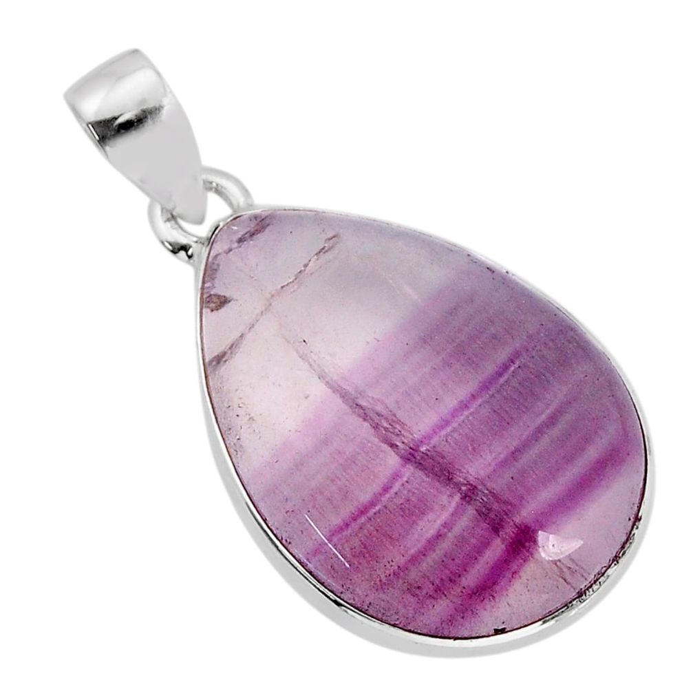 15.10cts natural multi color fluorite 925 sterling silver pendant jewelry y77701