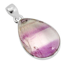 14.62cts natural multi color fluorite 925 sterling silver pendant jewelry y77707